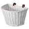 Wickerwise White Wicker Front Cargo Bike Basket with Stylish Faux Leather Straps QI003420.W - alternate 1